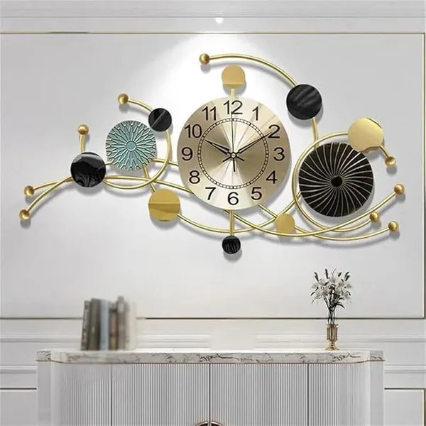 AM_Home_Decor__Premium_Metal_Wall_Clock_Circular_Decorative_Wall_Clocks_for_Hotel_Wall_Decor|Wall_Clock_(37x18_inch)