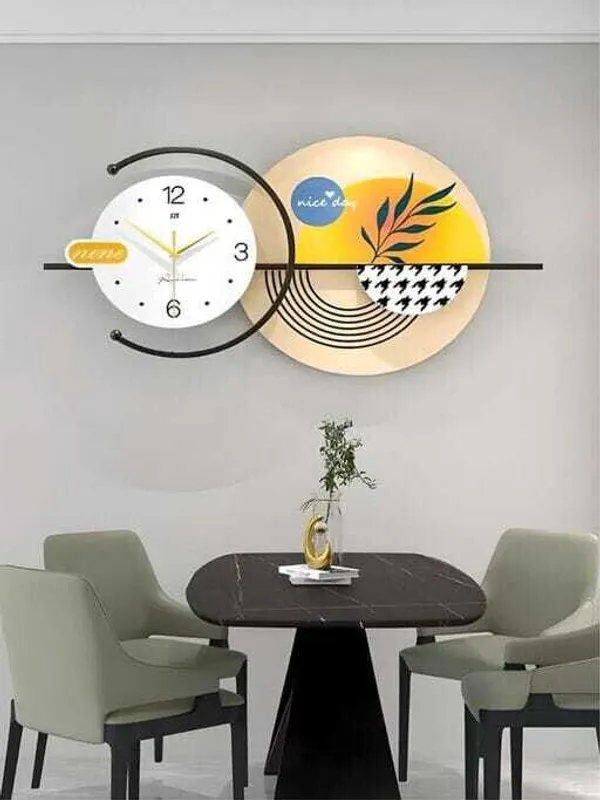 AM_Home_Decor_Modern_Hanging_Wall_Clock_Pemium_Non-Ticking_Clock_for_Farm_House/Living_Room/Bedroom/Hall/Dining_Hall_Decoration_with_&_Glossy_Finish_(48_X_1_X_21_Inch)_(Gold)