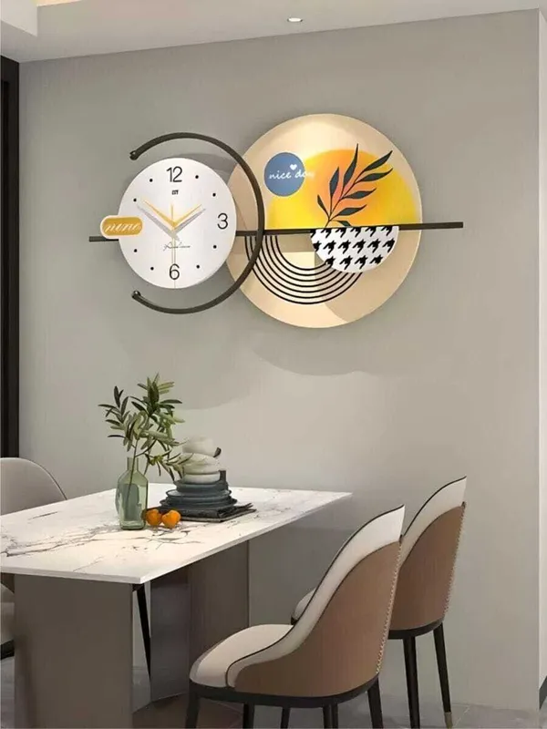 AM_Home_Decor_Modern_Hanging_Wall_Clock_Pemium_Non-Ticking_Clock_for_Farm_House/Living_Room/Bedroom/Hall/Dining_Hall_Decoration_with_&_Glossy_Finish_(48_X_1_X_21_Inch)_(Gold)