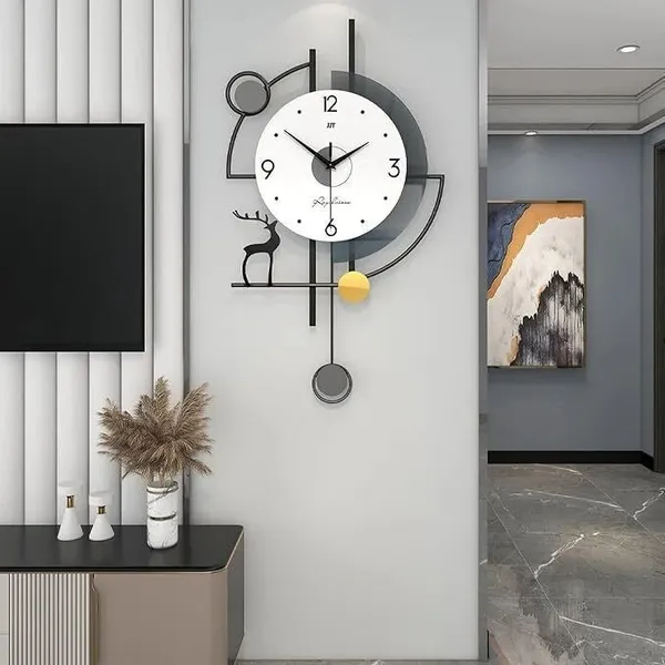 Amhomedecor_Analog_43_cm_X_76_cm_Wall_Clock_(Multicolor,_Gold,_Without_Glass,_DIY_Clocks)
