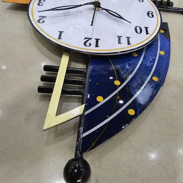 AM_Home_Decor_Small_Hanging_Wall_Clock_Pemium_Non-Ticking_Clock_for_Farm_House/Living_Room/Bedroom/Hall/Dining_Hall_Decoration_with_&_Glossy_Finish_(36_X_1_X_21_Inch)_(Gold)