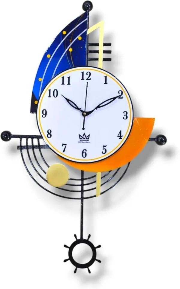 AM_Home_Decor_Small_Hanging_Wall_Clock_Pemium_Non-Ticking_Clock_for_Farm_House/Living_Room/Bedroom/Hall/Dining_Hall_Decoration_with_&_Glossy_Finish_(36_X_1_X_21_Inch)_(Gold)