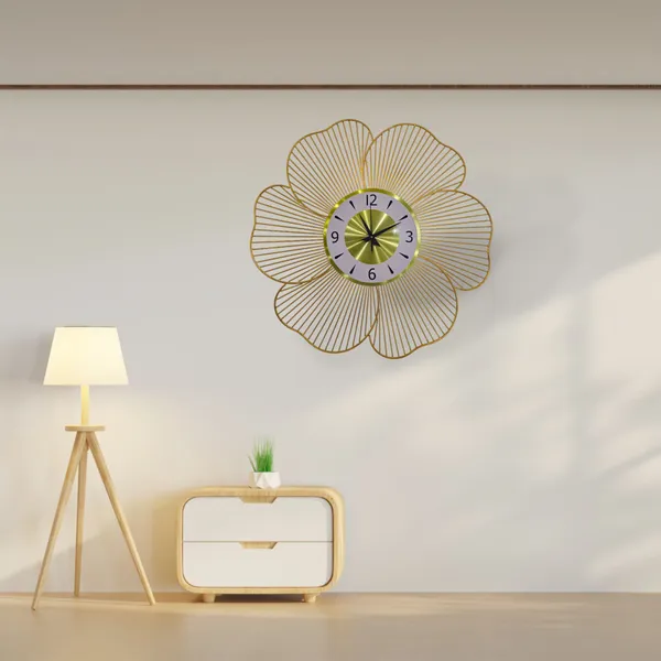 Amhomedecor_Analog_25_cm_X_25_cm_Wall_Clock_(Gold,_Without_Glass,_Standard)