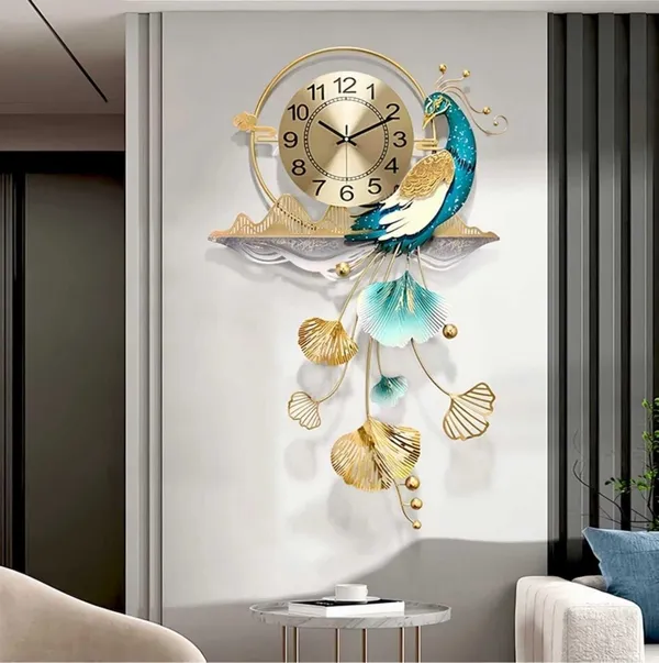 Amhomedecor_Analog_93_cm_X_60_cm_Wall_Clock_(Gold,_Without_Glass,_Standard)