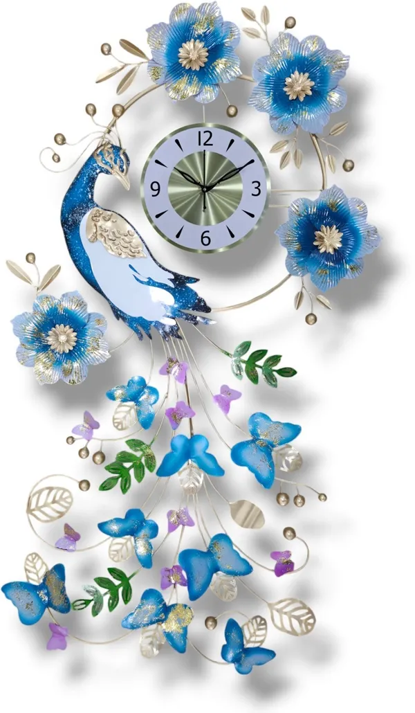 AM_HOME_DECOR_Premium_Wall_Clock_Floral_Decorative_for_Farm_House/Living_Room/Bedroom/Hall/Dining_Hall_Decoration_with_Antique_Design_&_Glossy_Finish_(47_X_2_X_23_Inch)_(Multicolor)
