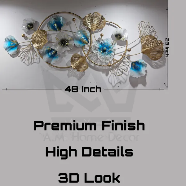 AM_Home_DECORᵀᴹ_Modern_Meta_Floral_Wall_Art_for_Farm_House/Living_Room/Bedroom/Hall/Dining_Hall_Decoration_with_Antique_Design_&_Glossy_Finish_(24"_INCH)_(Multicolor)