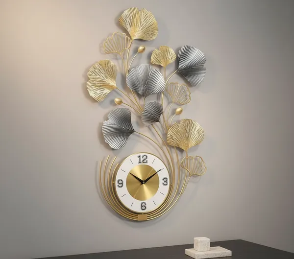 AM_HOME_Decor_Metal_Wall_Clock_Decorative_Metal_Silent_Non_Ticking_Wall_Clocks_Modern_Clock_For_Living_Room,Bedroom,Study/Hall/Dining_Hall_Decoration&Antique_Metal_Finish(34_Inch),Analog,_Multicolour