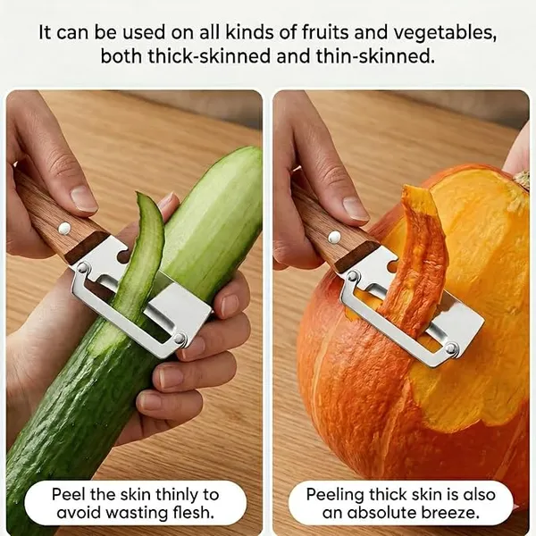 2-in-1_Vegetable_Peeler_with_Wooden_Handle,_Premium_Stainless_Steel_Peeler_with_Built-in_Bottle_Opener,_Multifunctional_Kitchen_Tool