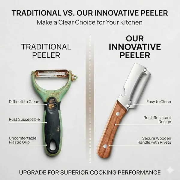 2-in-1_Vegetable_Peeler_with_Wooden_Handle,_Premium_Stainless_Steel_Peeler_with_Built-in_Bottle_Opener,_Multifunctional_Kitchen_Tool