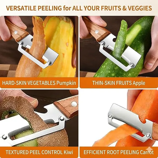 2-in-1_Vegetable_Peeler_with_Wooden_Handle,_Premium_Stainless_Steel_Peeler_with_Built-in_Bottle_Opener,_Multifunctional_Kitchen_Tool