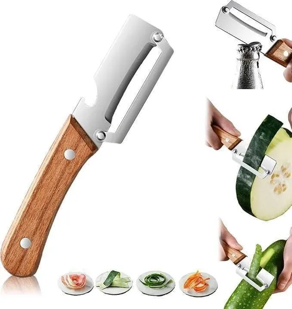 2-in-1_Vegetable_Peeler_with_Wooden_Handle,_Premium_Stainless_Steel_Peeler_with_Built-in_Bottle_Opener,_Multifunctional_Kitchen_Tool