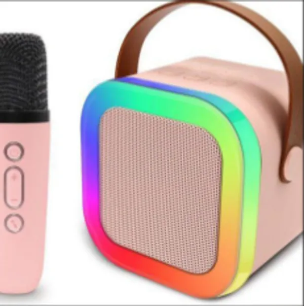 Peach_Abs_Portable_Led_Bluetooth_Speaker_With_Handle