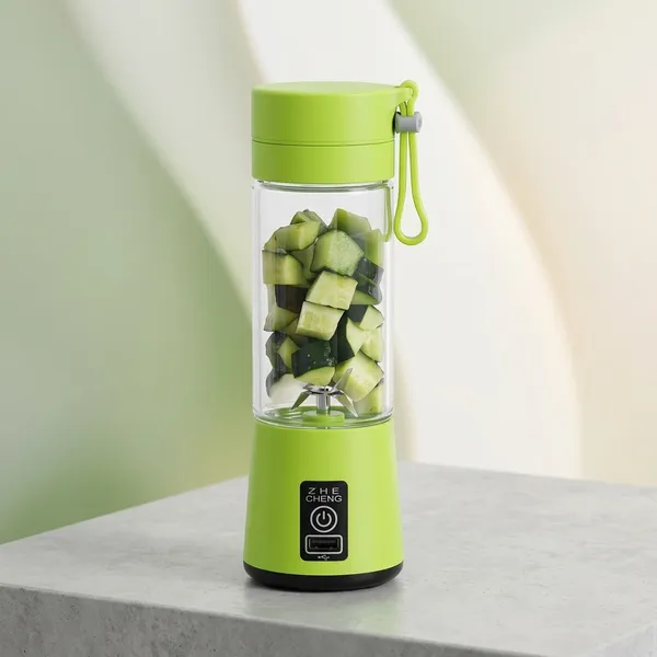 Green_Plastic_Portable_Usb_Rechargeable_Personal_Blender_Bottle
