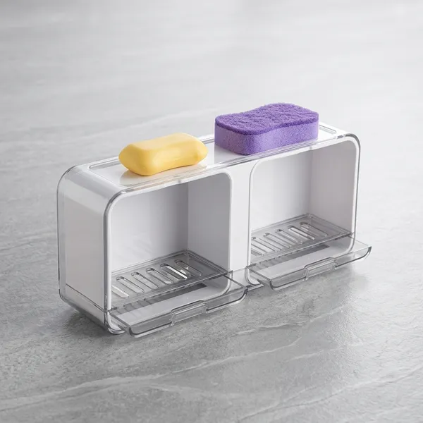 Plastic_Wall_Mounted_Adhesive_Soap_Dish_And_Sponge_Holder