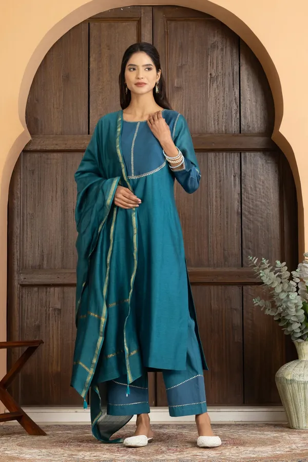 Teal_Green_Chanderi_Silk_Dupatta_For_Women