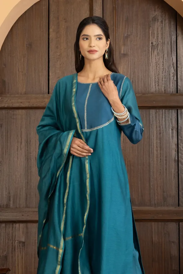 Teal_Green_Chanderi_Silk_Dupatta_For_Women