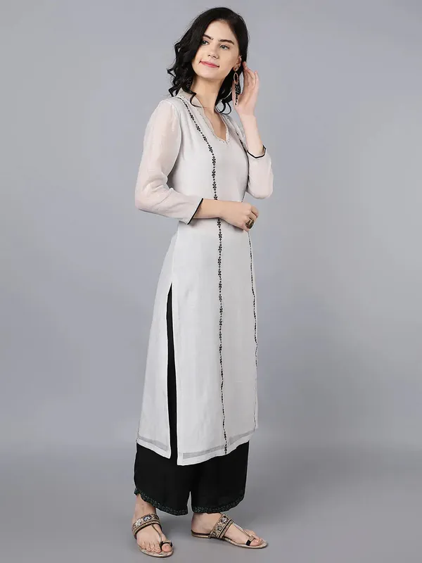Ice_Blue_Silk_Chanderi_Resham_Badla_Embroidered_Kurta_For_Women