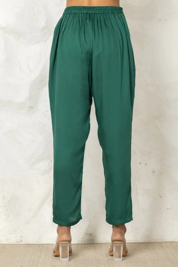 Green_Modal_Satin_Pencil_Pant_For_Women