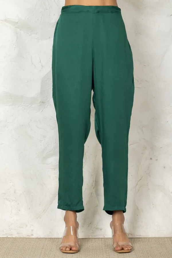 Green_Modal_Satin_Pencil_Pant_For_Women