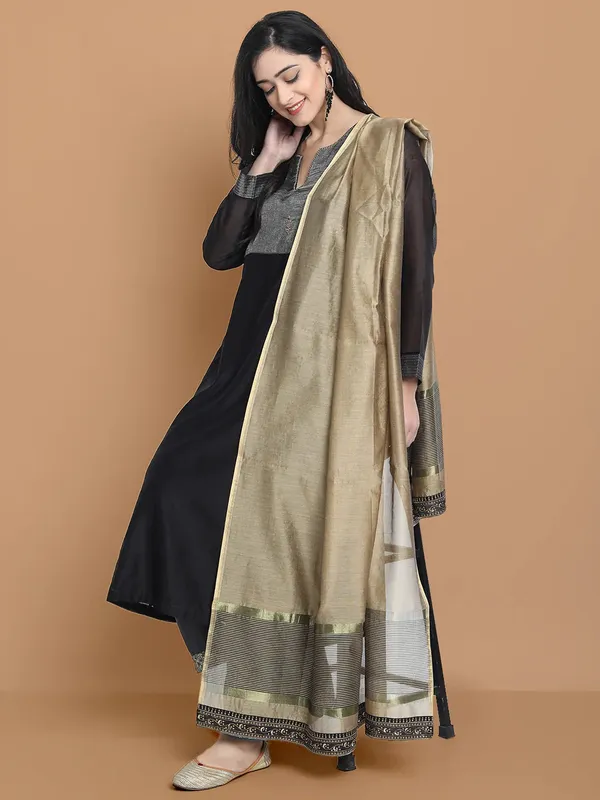 Black_Silk_Chanderi_Hand_Embroidered_Dress_For_Women