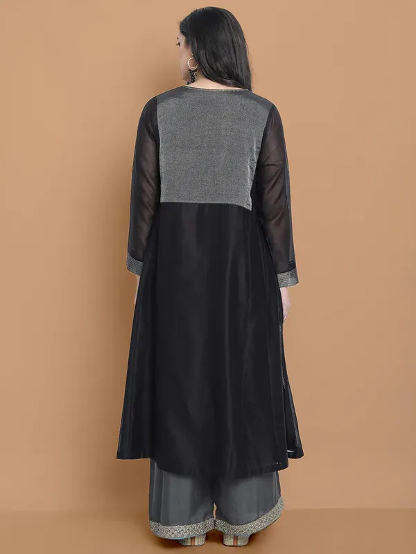 Black_Silk_Chanderi_Hand_Embroidered_Dress_For_Women