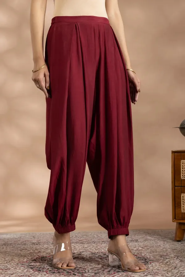 Ivory_And_Maroon_Bemberg_Silk_Embroidered_Top_Set_For_Women