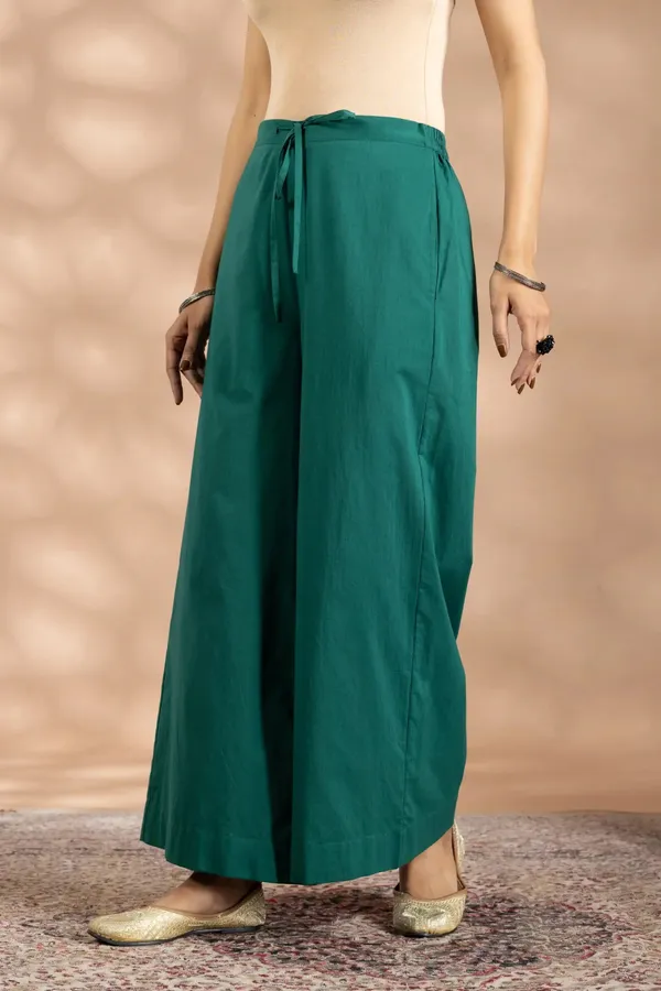 Green_Bemberg_Silk_Flowy_Farshi_Pant_For_Women