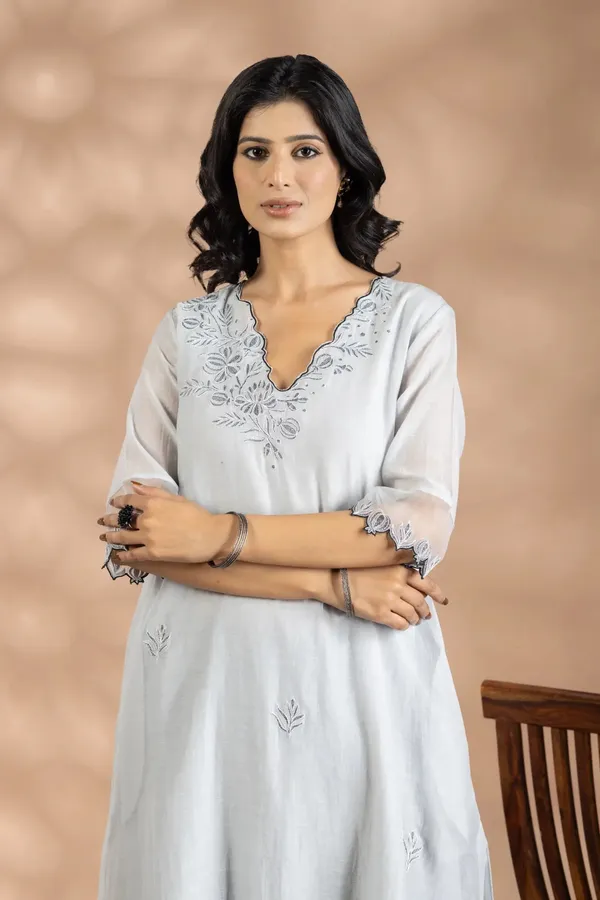 Grey_Chanderi_Silk_Zari_Embroidered_Kurta_For_Women