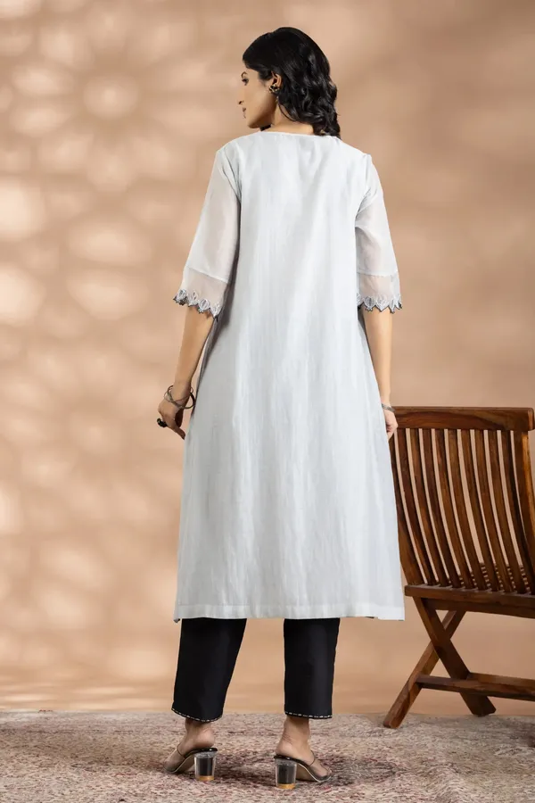 Grey_Chanderi_Silk_Zari_Embroidered_Kurta_For_Women