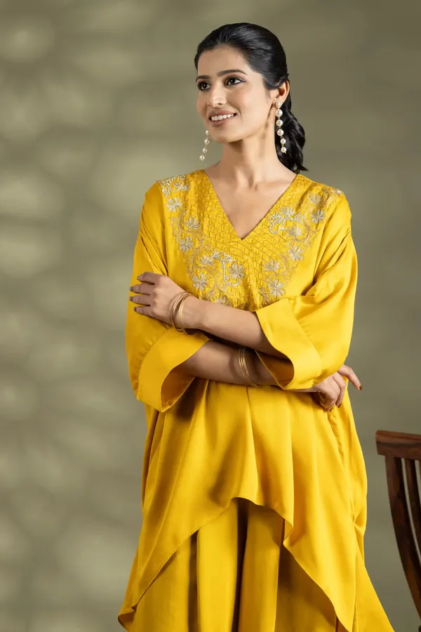 Yellow_Bamberg_Satin_Embroidered_Top_Set_For_Women