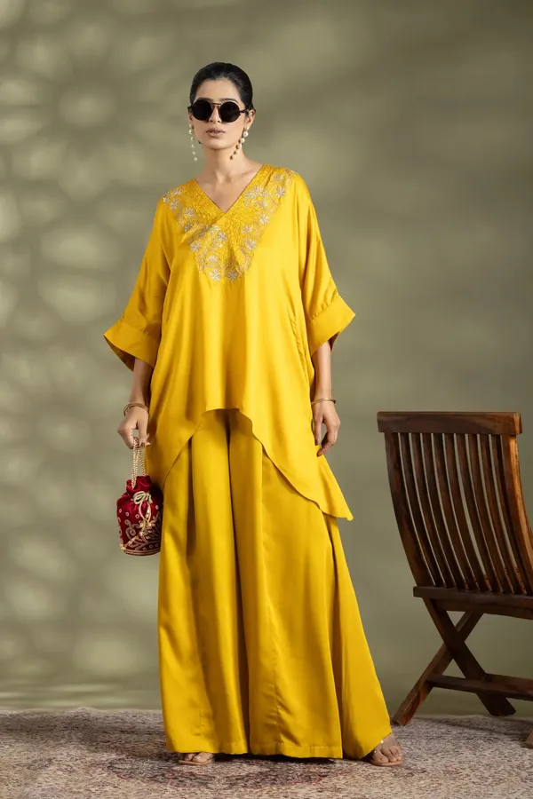 Yellow_Bamberg_Satin_Embroidered_Top_Set_For_Women