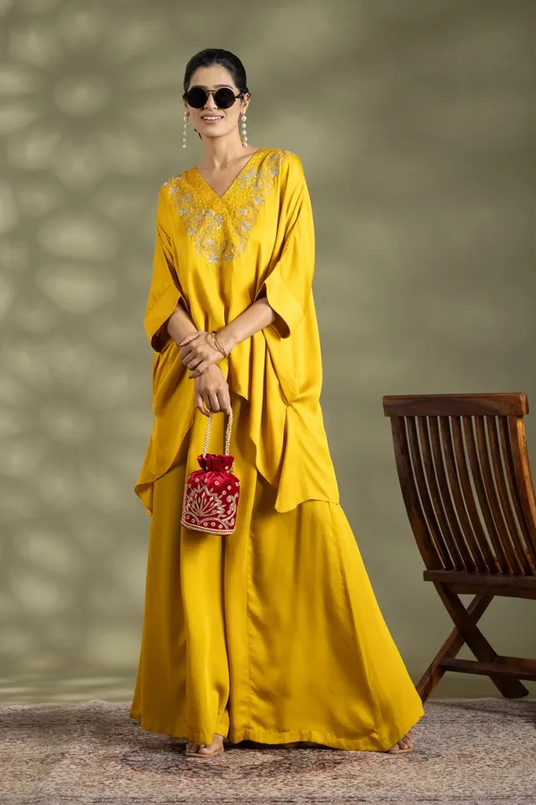 Yellow_Bamberg_Satin_Embroidered_Top_Set_For_Women