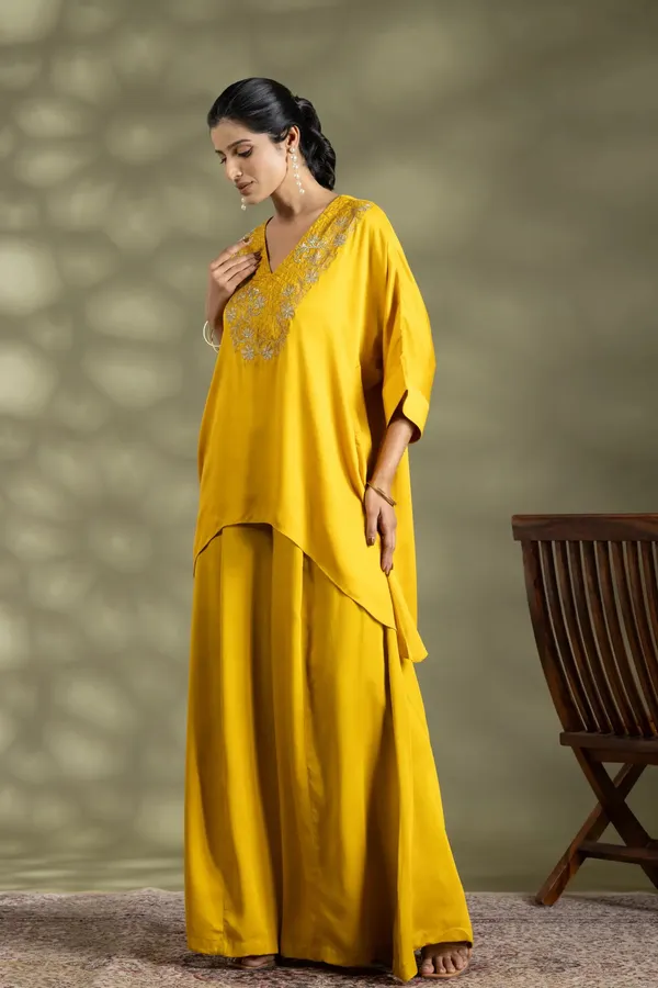 Yellow_Bamberg_Satin_Embroidered_Top_Set_For_Women