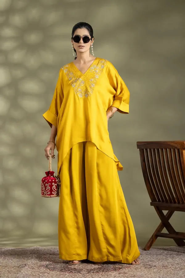 Yellow_Bamberg_Satin_Embroidered_Top_For_Women
