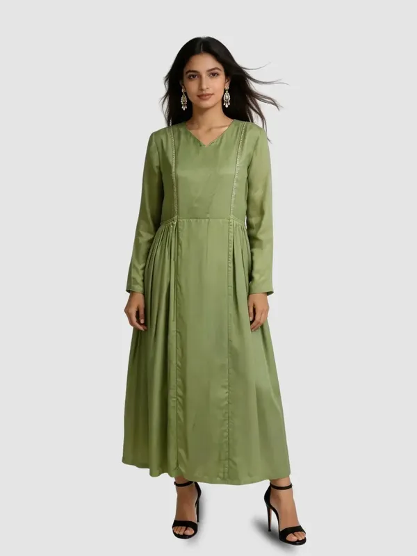 Green_Bamberg_Silk_Dress_For_Women