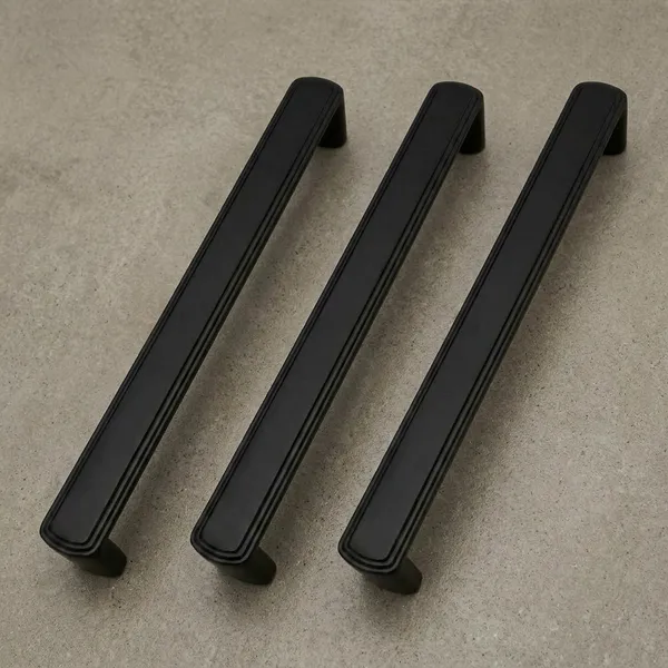 Zinc_Modern_Grooved_Bar_Matte_Black_Cabinet_Handle_-_Pack_of_3