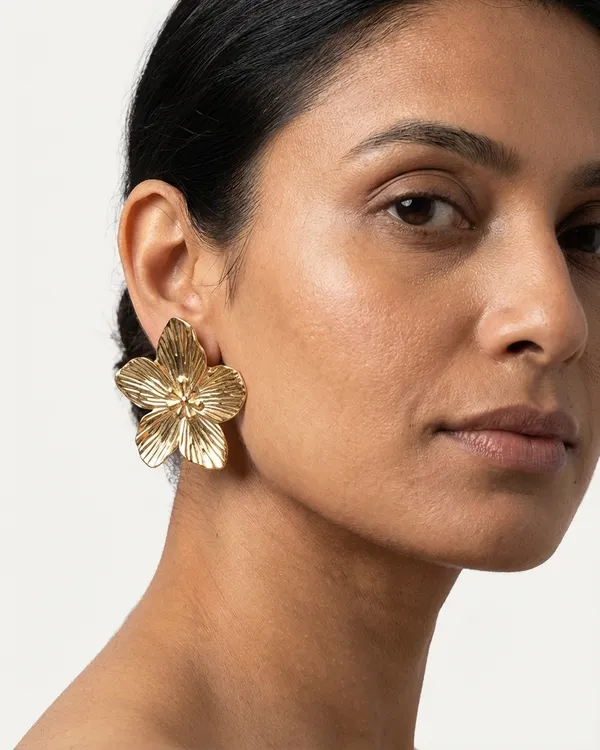 Gold_Steel_Oversized_Butterfly_Stud_Earrings_For_Women