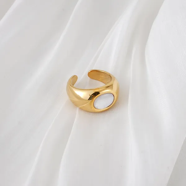 Gold_Steel_Dome_Ring_With_White_Oval_Inlay_For_Women