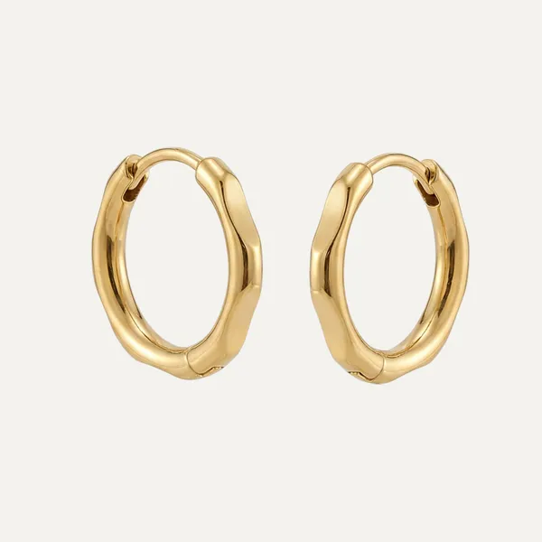 Gold_Steel_Wavy_Huggie_Hoop_Earrings_For_Women