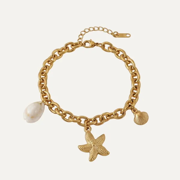 Gold_Steel_Coastal_Charm_Link_Bracelet_For_Women