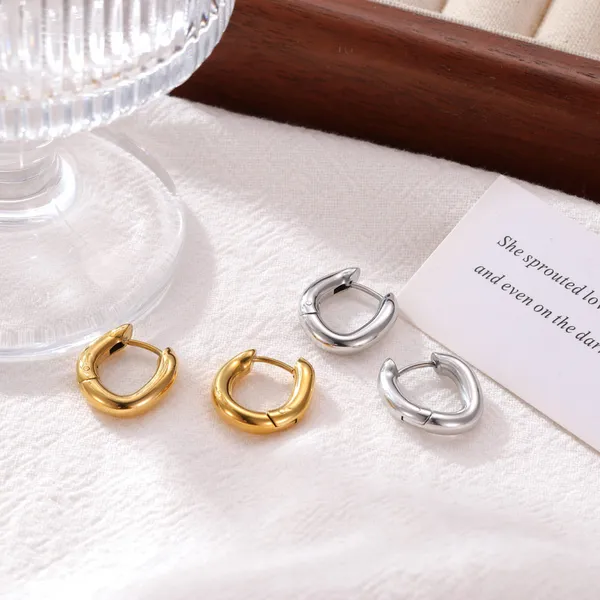 Silver_Steel_Asymmetrical_Hoop_Earrings_For_Women