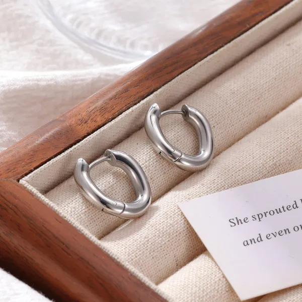 Silver_Steel_Asymmetrical_Hoop_Earrings_For_Women