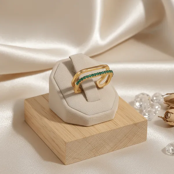 Gold_And_Green_Steel_Geometric_Crystal_Ring_For_Women