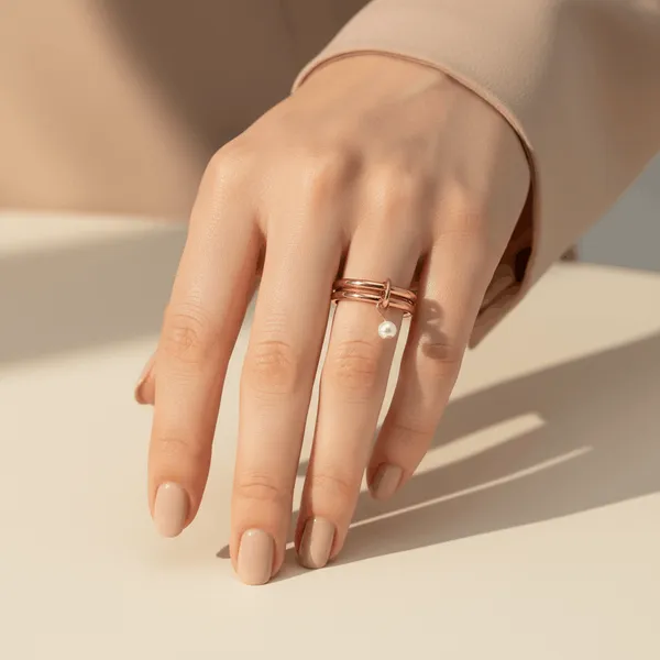 Gold_Steel_Pearl_Charm_Stack_Ring_For_Women