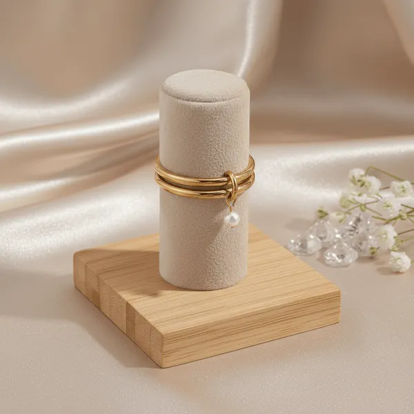 Gold_Steel_Pearl_Charm_Stack_Ring_For_Women