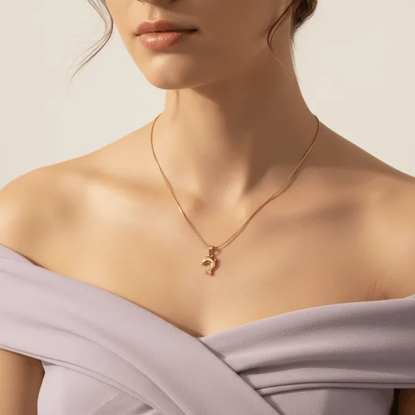 Gold_Steel_Dolphin_Charm_Minimal_Necklace_For_Women