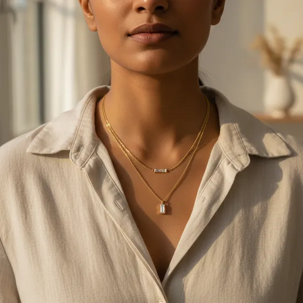 Gold_Steel_Crystal_Drop_Layered_Chain_Necklace_For_Women
