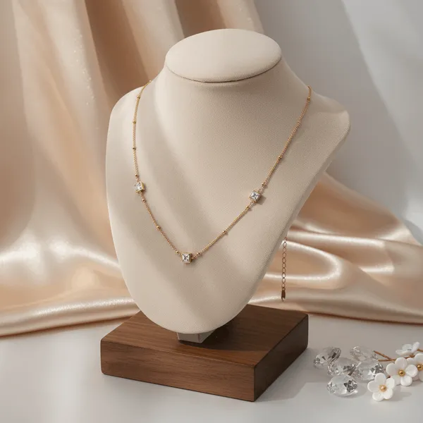 Gold_Steel_Crystal_Station_Delicate_Chain_Necklace_For_Women