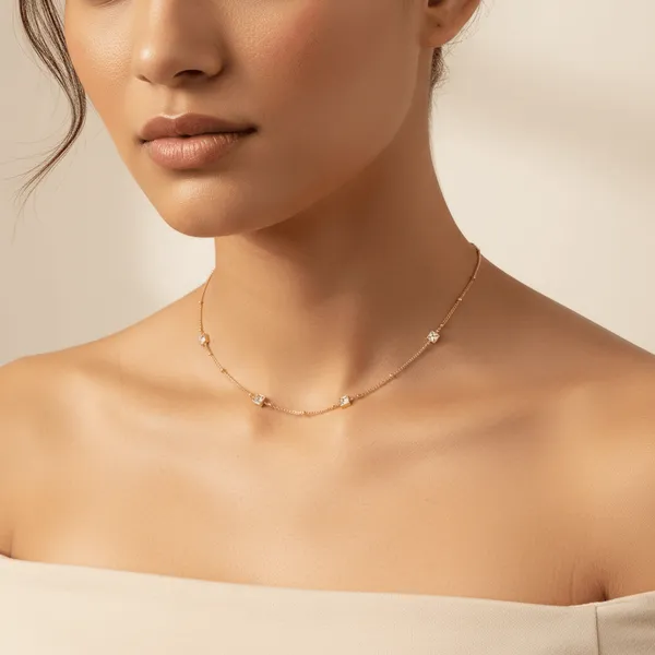 Gold_Steel_Crystal_Station_Delicate_Chain_Necklace_For_Women
