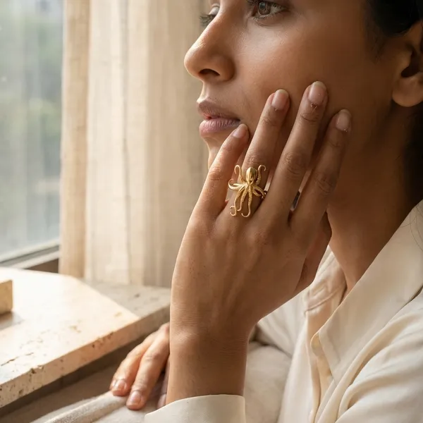 Gold_Steel_Intricate_Octopus_Wrap_Ring_For_Women